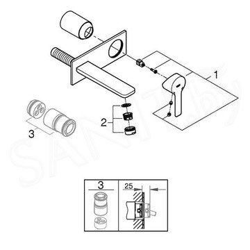 Смеситель встраиваемый Grohe Lineare 19409AL1