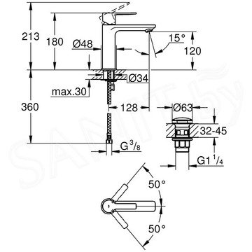 Смеситель для умывальника Grohe Lineare 23106001 / 23106DC1