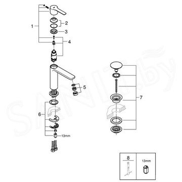 Смеситель для умывальника Grohe Lineare 23106AL1