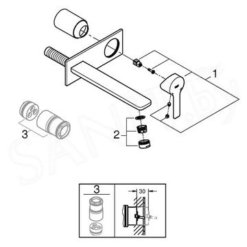 Смеситель встраиваемый Grohe Lineare 23444AL1