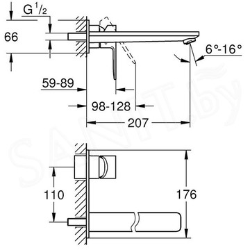 Смеситель встраиваемый Grohe Lineare 23444AL1
