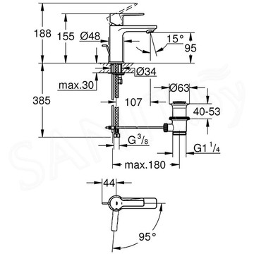 Смеситель для умывальника Grohe Lineare 23790001