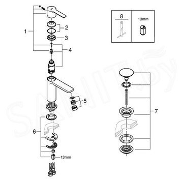 Смеситель для умывальника Grohe Lineare 23791001 / 23791DC1