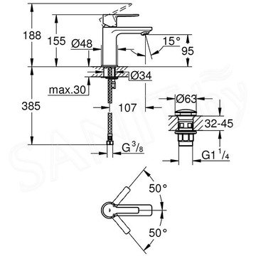 Смеситель для умывальника Grohe Lineare 23791001 / 23791DC1