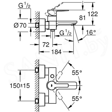 Смеситель для ванны Grohe Lineare 33849001 / 33849DC1