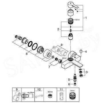 Смеситель для ванны Grohe Lineare 33849001 / 33849DC1