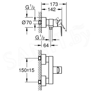 Смеситель для душа Grohe Lineare 33865001 / 33865DC1