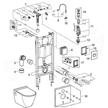 Комплект инсталляции Grohe Solido Compact 4 в 1 с подвесным унитазом Lecico Serel 38950000