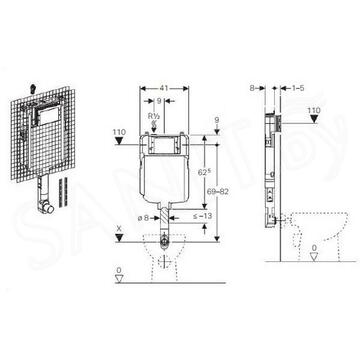 Инсталляция для приставного унитаза Geberit Sigma 109.791.00.1