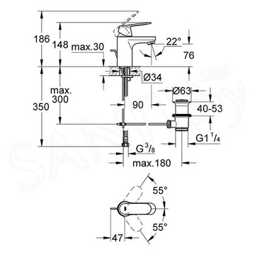 Смеситель для умывальника Grohe Eurosmart Cosmopolitan 32825000