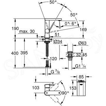 Смеситель для умывальника Grohe Plus Digital 23958003