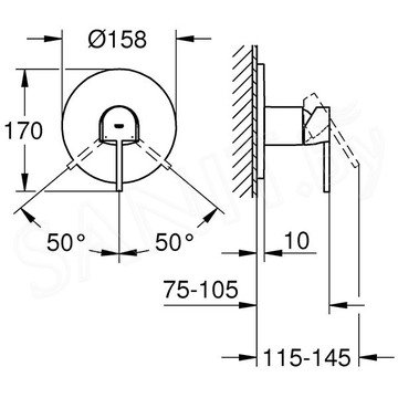 Смеситель встраиваемый Grohe Plus 24059003 / 24059DC3 (1 функция)