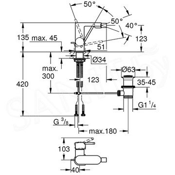 Смеситель для биде Grohe Plus 33241AL3