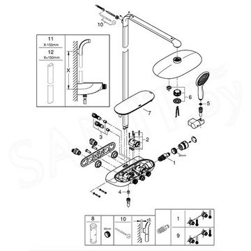 Душевая стойка Grohe Rainshower System SmartControl Duo 360 26250000 с термостатом
