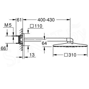 Верхний душ Grohe Rainshower SmartActive Cube 310 26479000 / 26479DC0