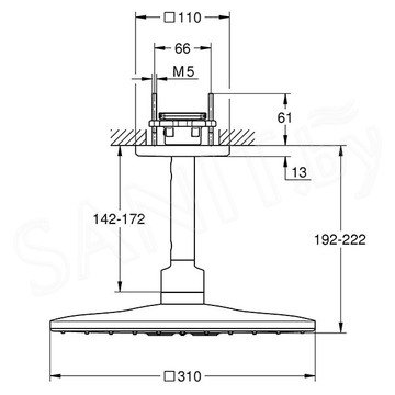 Верхний душ Grohe Rainshower SmartActive Cube 310 26481000