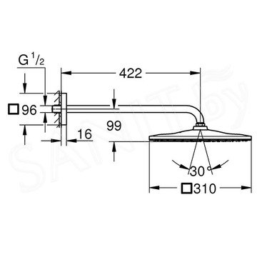 Верхний душ Grohe Rainshower Mono 310 Cube 26564000 / 26564DC0