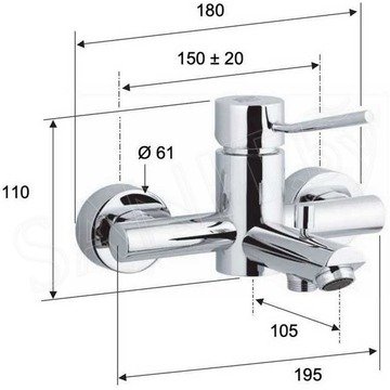 Смеситель для ванны Remer Minimal N052