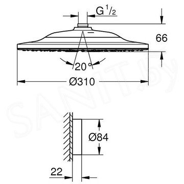 Верхний душ Grohe Rainshower 310 SmartConnect 26641000