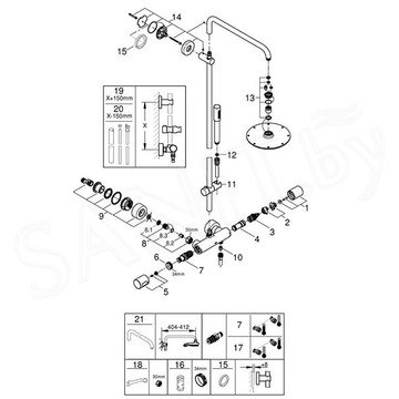 Душевая стойка Grohe Rainshower 210 27032001 с термостатом