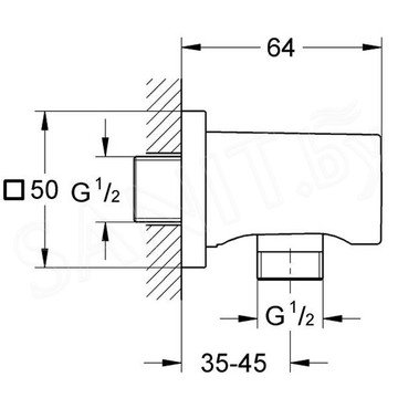 Шланговое подключение Grohe Rainshower 27076000