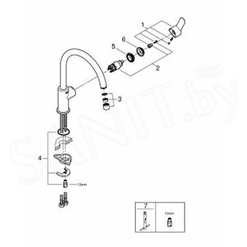 Смеситель для кухонной мойки Grohe BauEdge 31367000