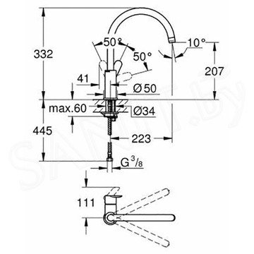 Смеситель для кухонной мойки Grohe BauEdge 31367000