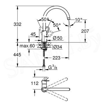 Смеситель для кухонной мойки Grohe BauLoop 31368000