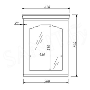 Зеркало Caprigo Preston 60 33930-L812 / 80 33932-L812 / 100 33931-L812