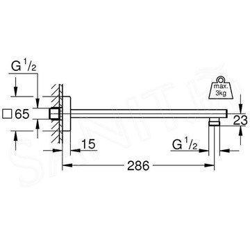 Кронштейн для верхнего душа Grohe Rainshower neutral 27709000