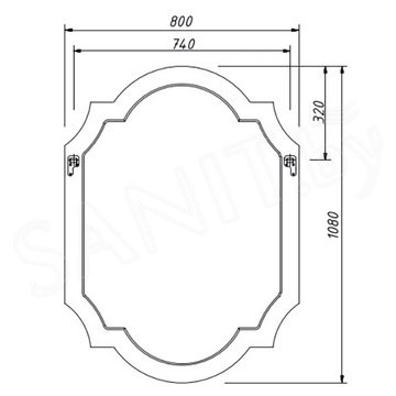 Зеркало Caprigo Windsor 80 14030-L813