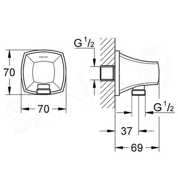 Шланговое подключение Grohe Grandera 27970DA0