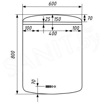 Зеркало Caprigo Софт 60 2060HW / 80 2061HW / 100 2062HW