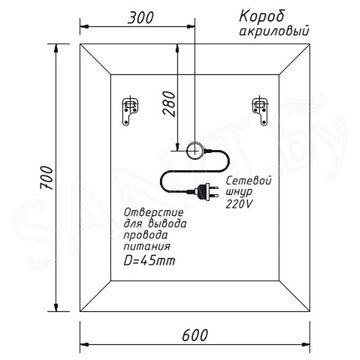 Зеркало Caprigo Техно-М 60 2040 / 70 2041 / 80 2042 / 90 2043 / 120 2045