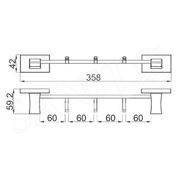 Планка с крючками Gappo G0716-36 / G0716-46 / G0716-56