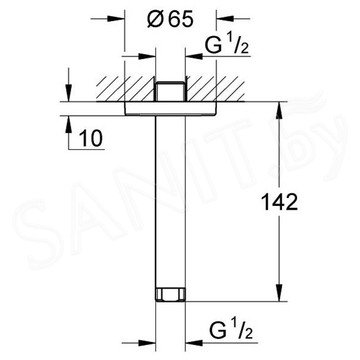 Кронштейн для верхнего душа Grohe Rainshower neutral 28724000