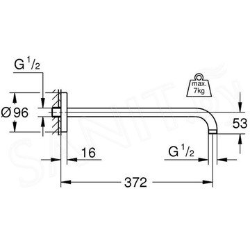 Кронштейн для верхнего душа Grohe Rainshower neutral 28982000