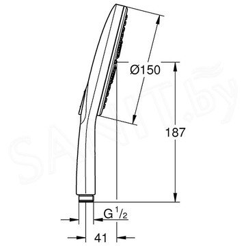 Душевая лейка со шлангом Grohe RainShower SmartActive 130 26580LS0