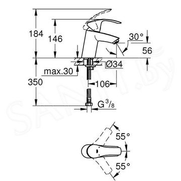 Смеситель для умывальника Grohe Eurosmart 32467002