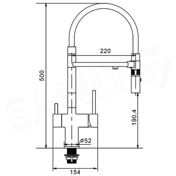 Смеситель для кухонной мойки Rose R958G