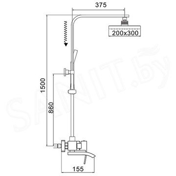 Душевая стойка Rose R1556H / R1556T