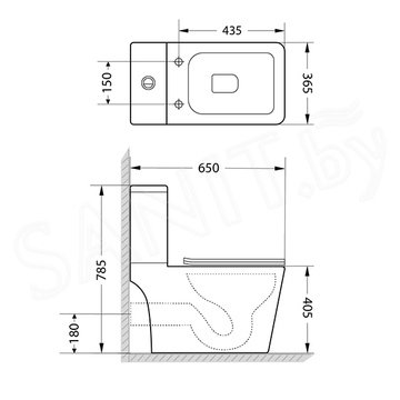 Напольный унитаз Lauter W09 P-TRAP / 21900003