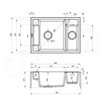 Кухонная мойка Deante Magnetic ZRM_A503