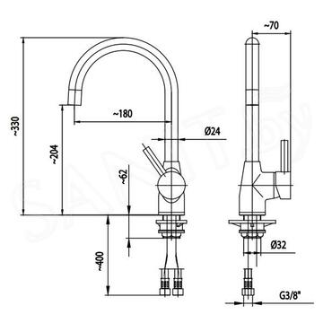 Смеситель для кухонной мойки Armatura Omega 6603-915-00