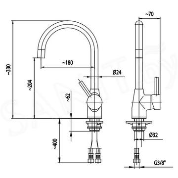 Смеситель для кухонной мойки Armatura Omega 6603-915-00