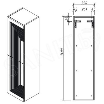 Пенал Caprigo Modo Quarta 35750L-SF027 / 35750R-SF027