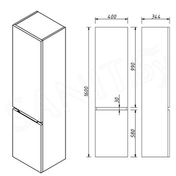 Пенал Caprigo Sydney 34850L-B231