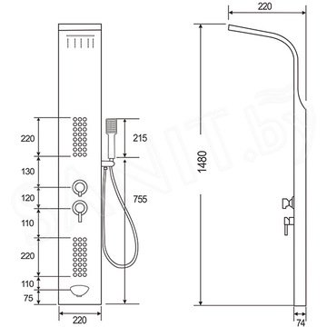 Гидромассажная панель Cerutti Celia W CT10402