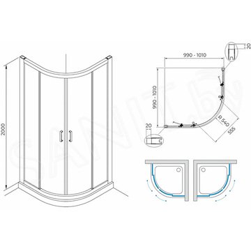 Душевой уголок Terminus Соренто 06 прозрачный