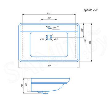 Тумба под умывальник Caprigo Jersey 75 34311-SF024 / 85 34312-SF024 / 105 34314-SF024